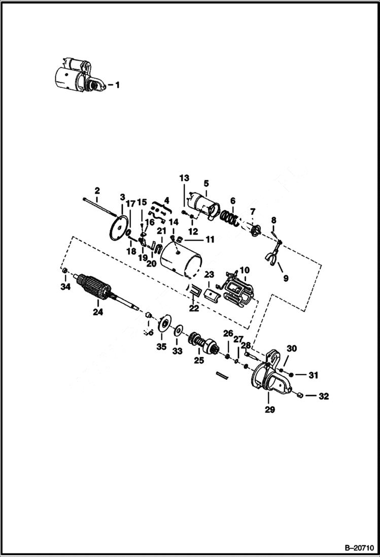 Схема запчастей Bobcat Articulated Loaders - STARTER (Delco 1109539) ELECTRICAL SYSTEM