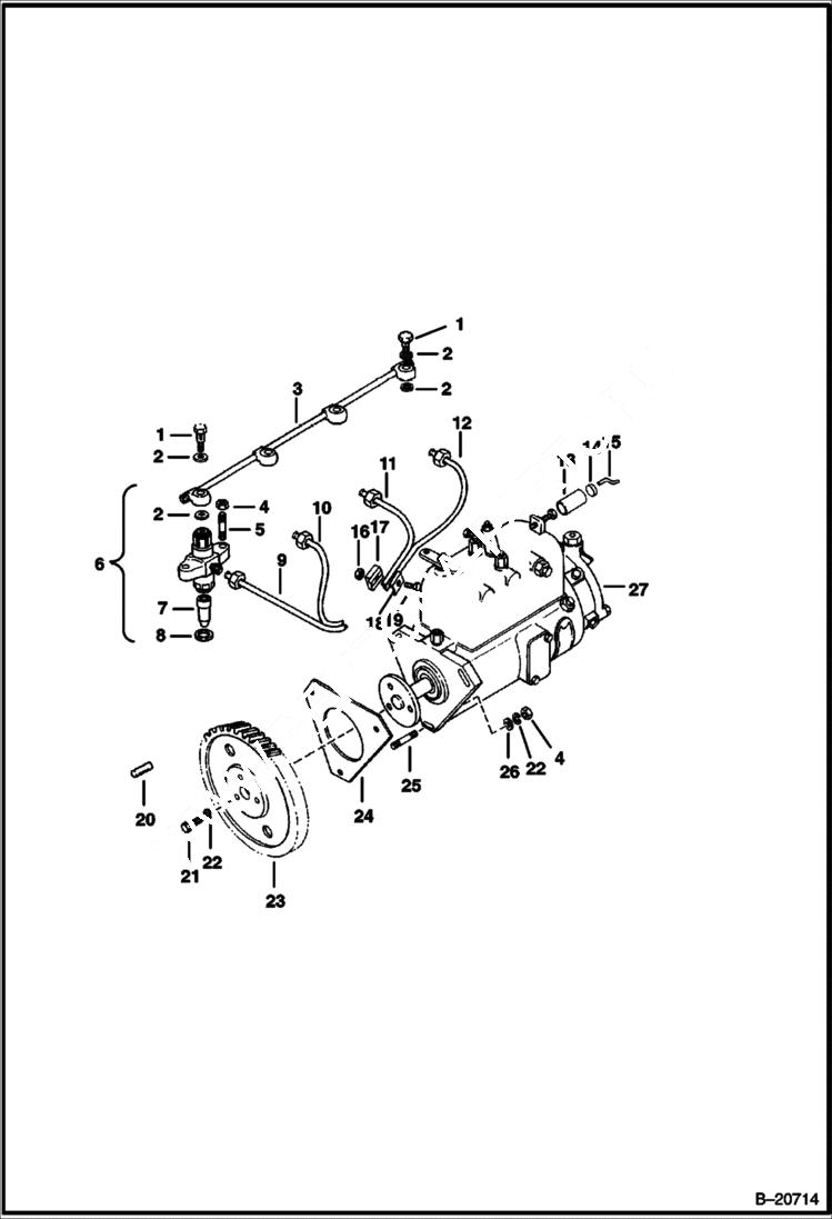 Схема запчастей Bobcat Articulated Loaders - FUEL INJECTION SYSTEM POWER UNIT