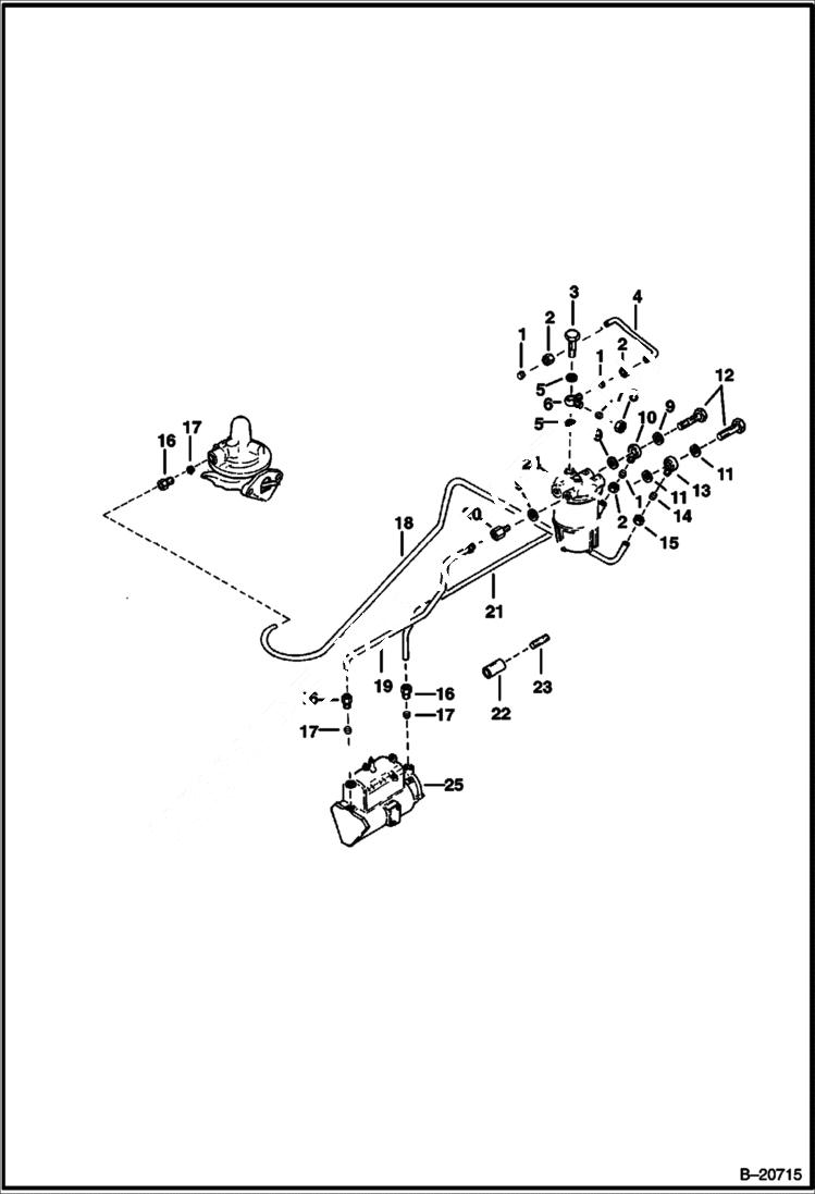 Схема запчастей Bobcat Articulated Loaders - FUEL LINES POWER UNIT