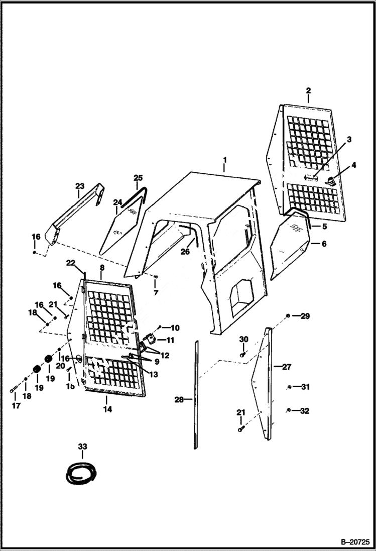 Схема запчастей Bobcat Articulated Loaders - OPERATOR CAB MAIN FRAME