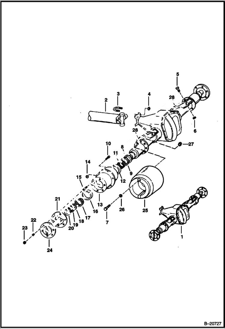 Схема запчастей Bobcat Articulated Loaders - FRONT DIFFERENTIAL & HUB ASSY. DRIVE TRAIN