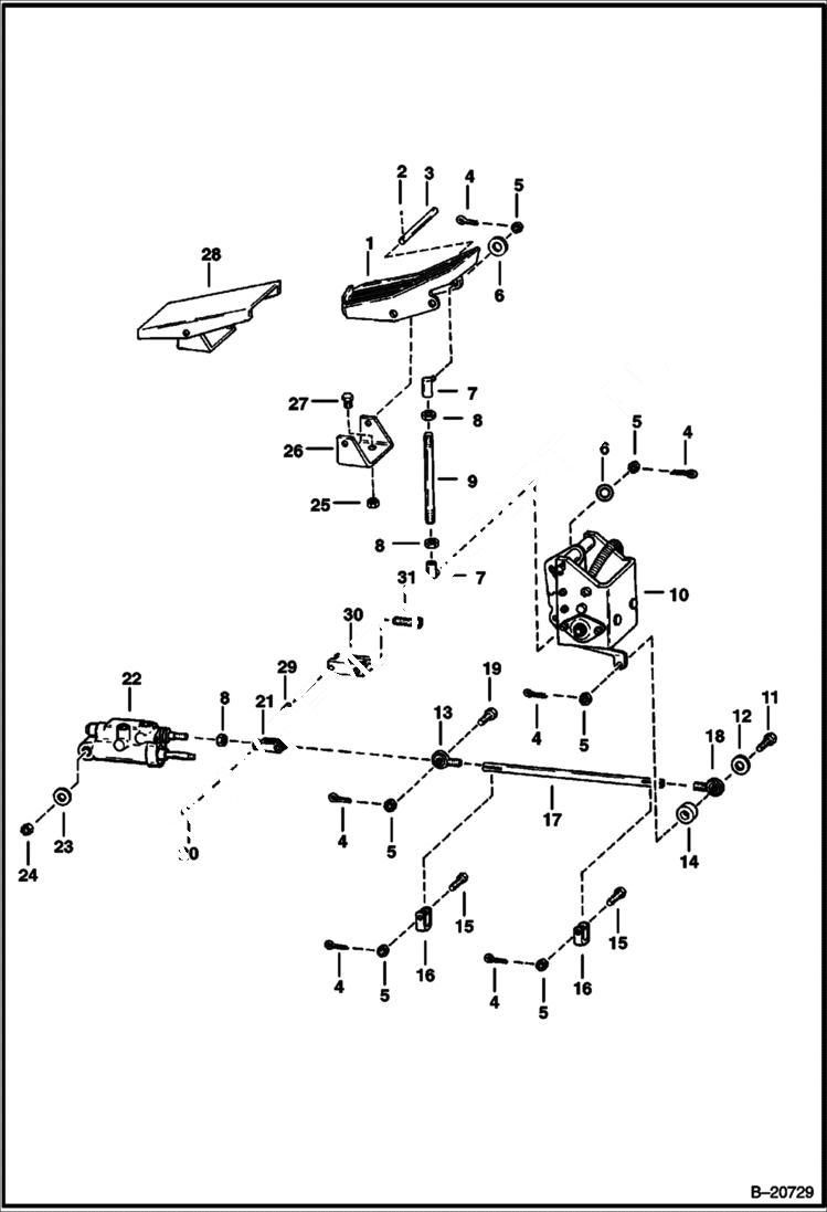 Схема запчастей Bobcat Articulated Loaders - HYDROSTATIC CONTROLS HYDROSTATIC SYSTEM