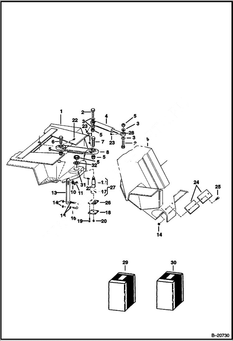 Схема запчастей Bobcat Articulated Loaders - FRAME & ARTICULATION UNIT (S/N 13060 & Below) MAIN FRAME