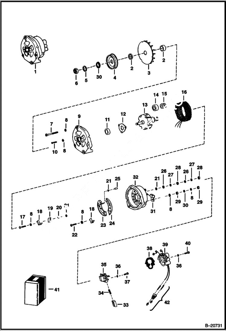 Схема запчастей Bobcat Articulated Loaders - ALTERNATOR (Melroe) ELECTRICAL SYSTEM