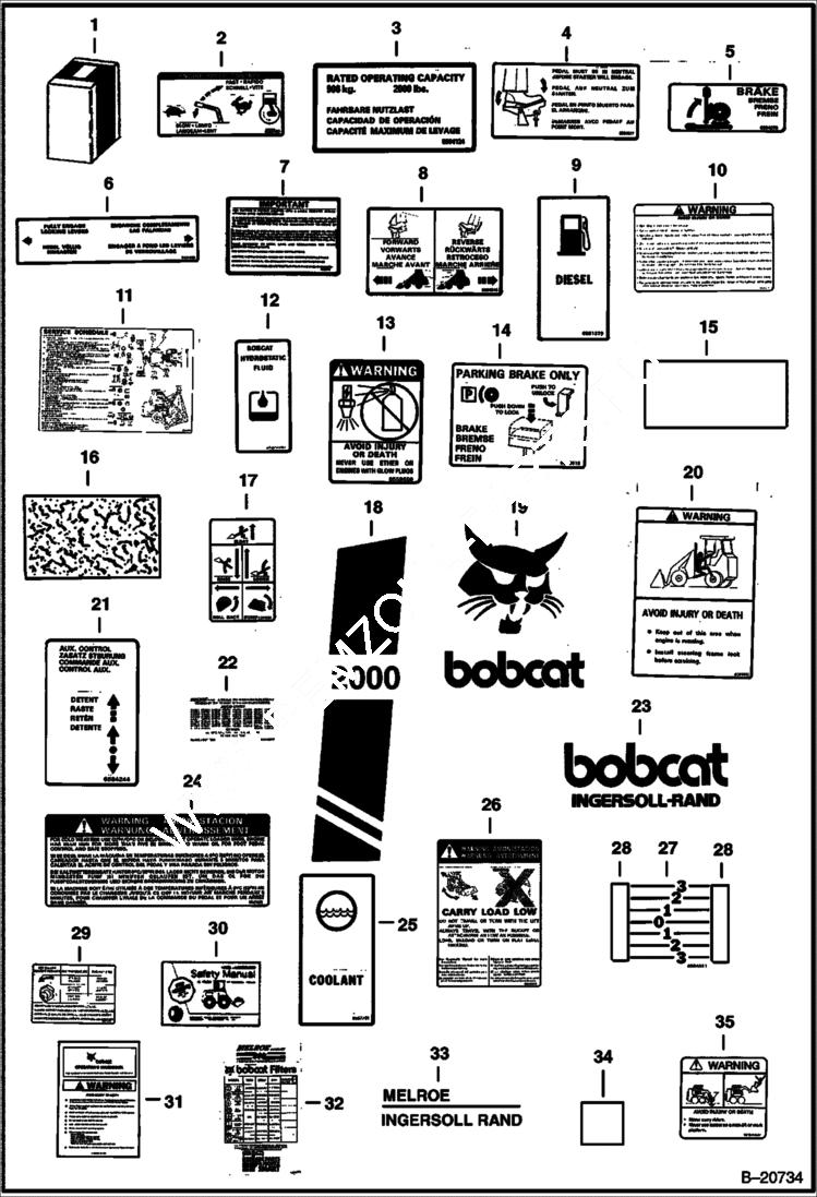 Схема запчастей Bobcat Articulated Loaders - DECALS ACCESSORIES & OPTIONS