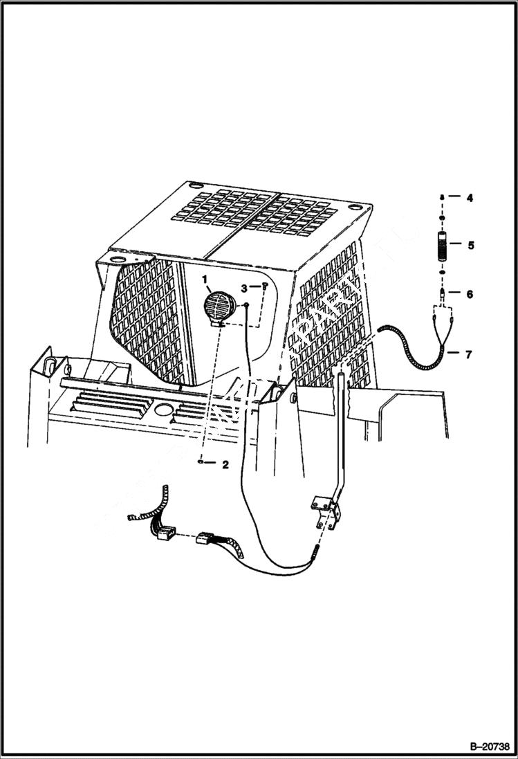 Схема запчастей Bobcat 600s - HORN (For European Export Kit) ACCESSORIES & OPTIONS