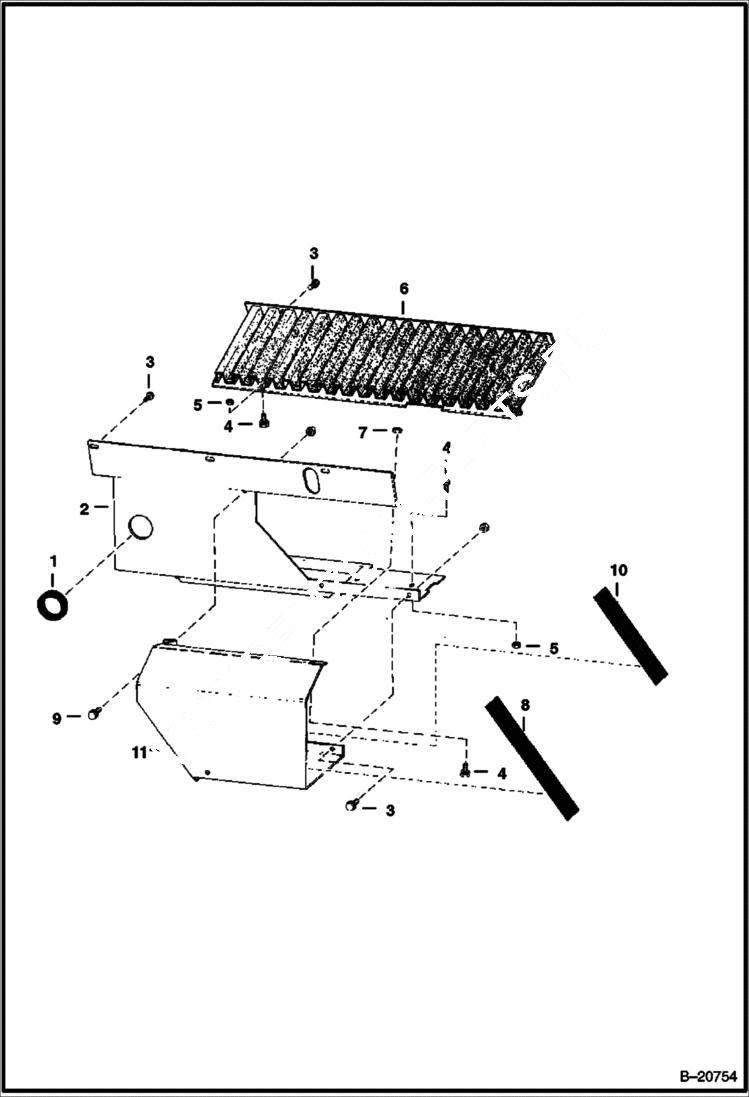 Схема запчастей Bobcat 600s - ENGINE SHROUDING (Deutz 511 - S/N 13999 & Below) POWER UNIT