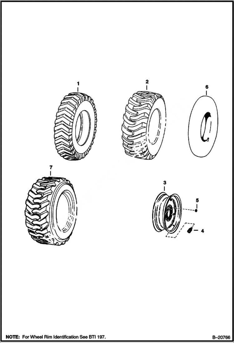 Схема запчастей Bobcat 600s - TIRES & RIMS ACCESSORIES & OPTIONS