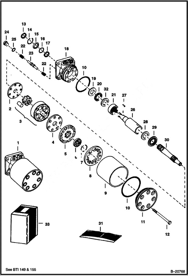 Схема запчастей Bobcat 600s - HYDROSTATIC MOTOR (Ross MAE 24027) HYDROSTATIC SYSTEM