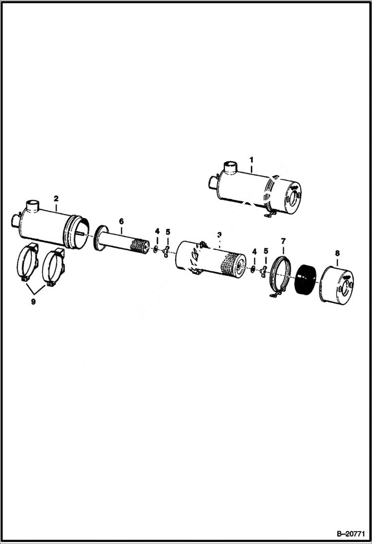 Схема запчастей Bobcat 600s - AIR CLEANER (Deutz 511 - Dual Element) POWER UNIT