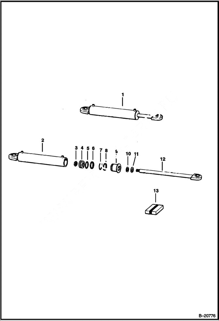 Схема запчастей Bobcat Articulated Loaders - TILT CYLINDER HYDRAULIC SYSTEM