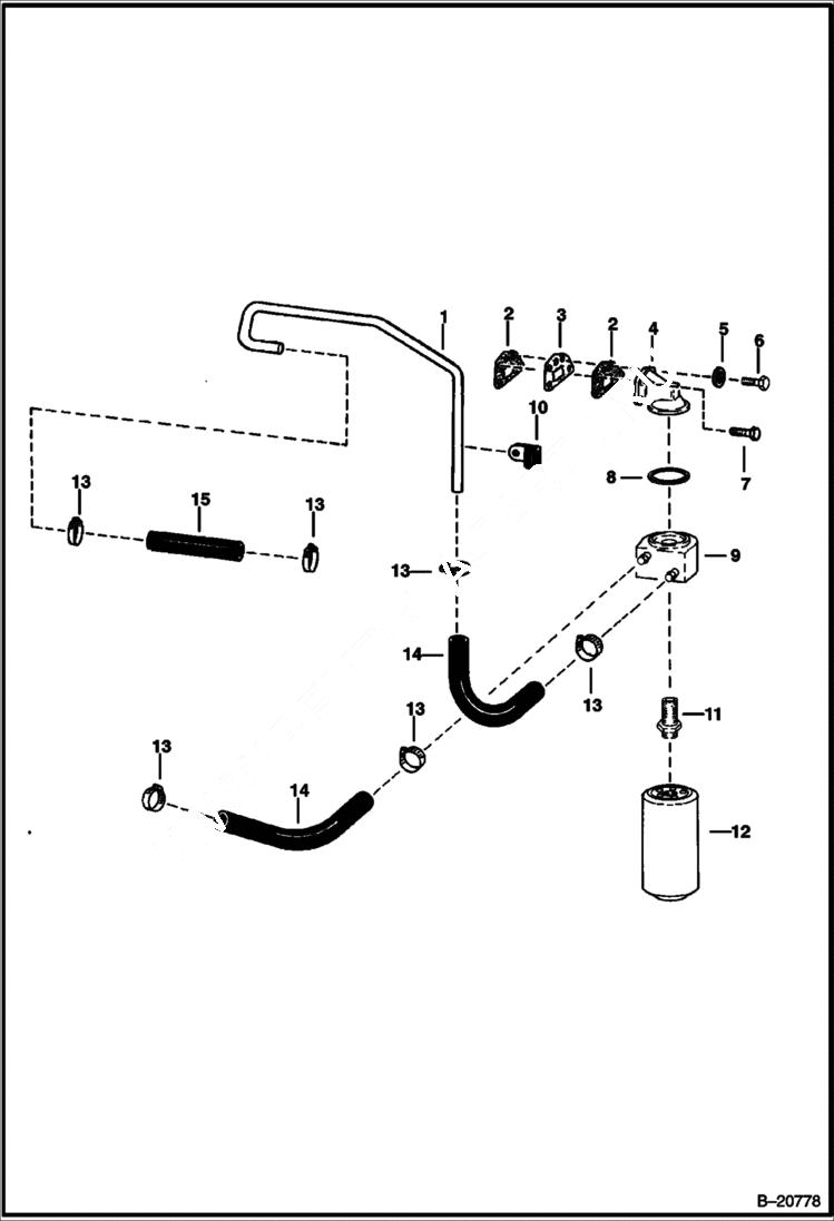 Схема запчастей Bobcat Articulated Loaders - ENGINE OIL COOLER & FILTER POWER UNIT