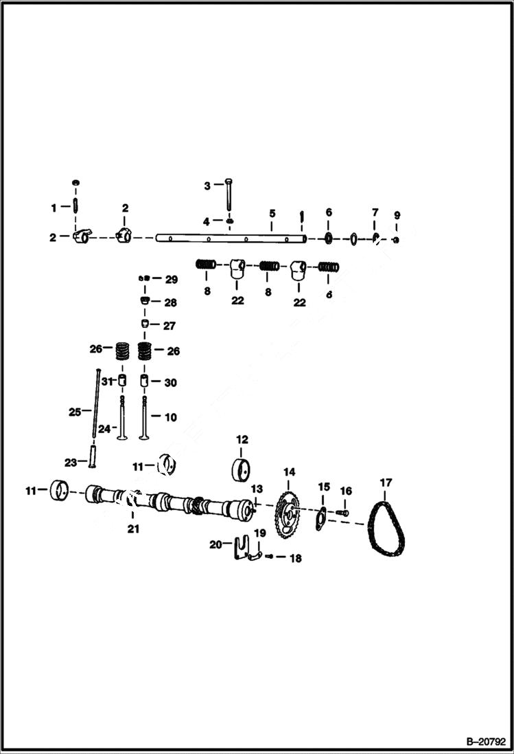Схема запчастей Bobcat 600s - VALVE TRAIN POWER UNIT