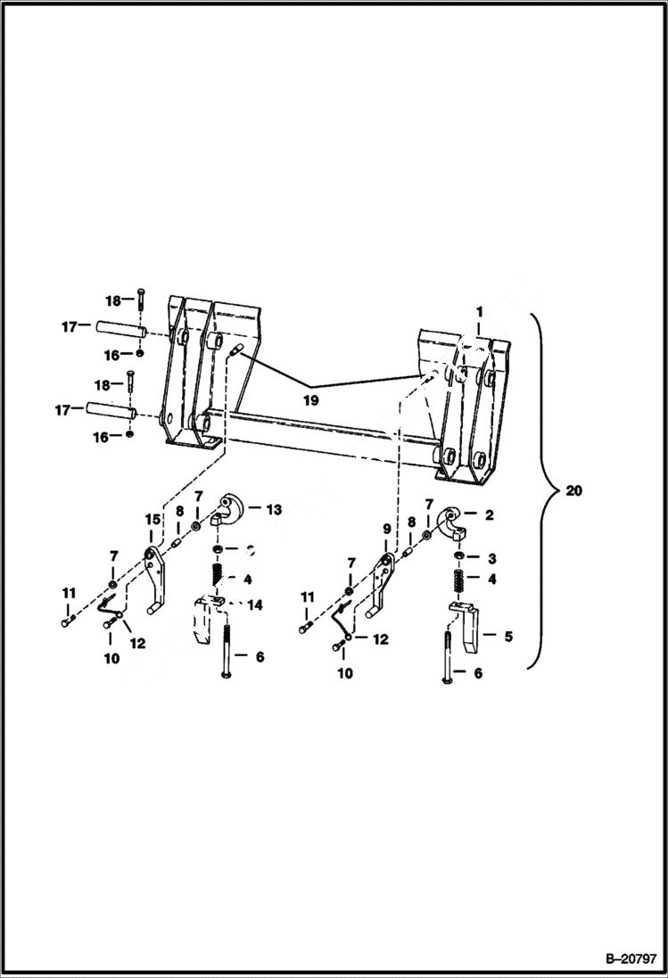 Схема запчастей Bobcat 600s - BOB-TACH MAIN FRAME