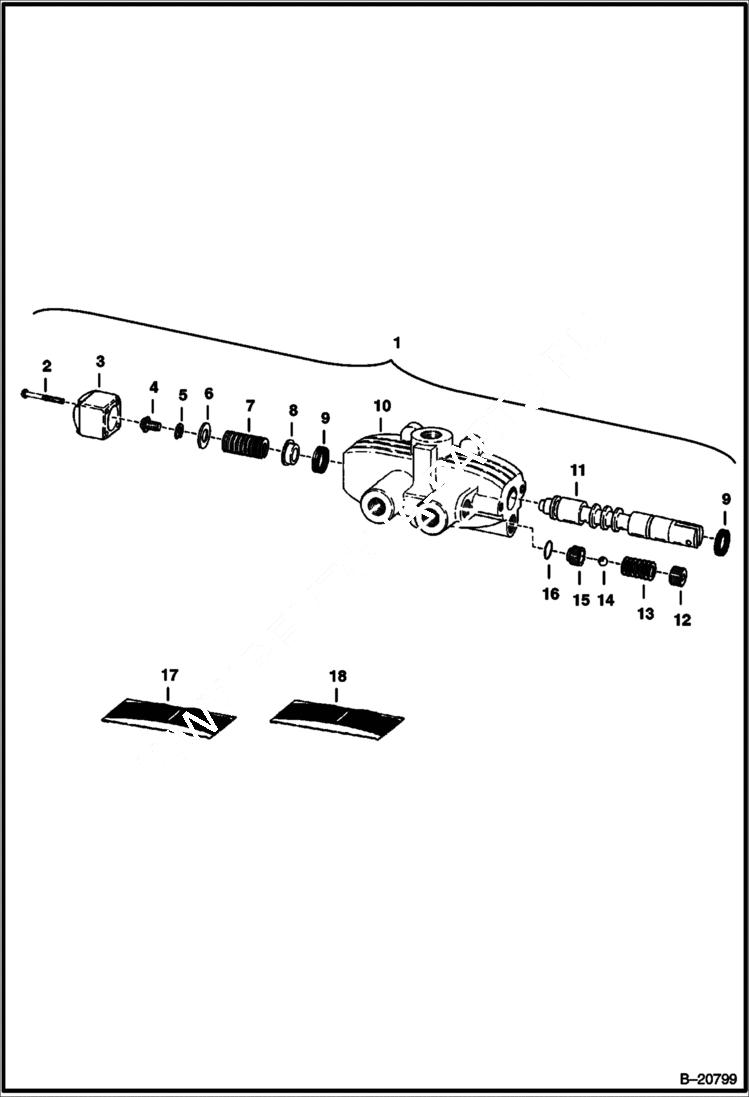 Схема запчастей Bobcat 500s - VARIABLE SPEED VALVE HYDRAULIC SYSTEM