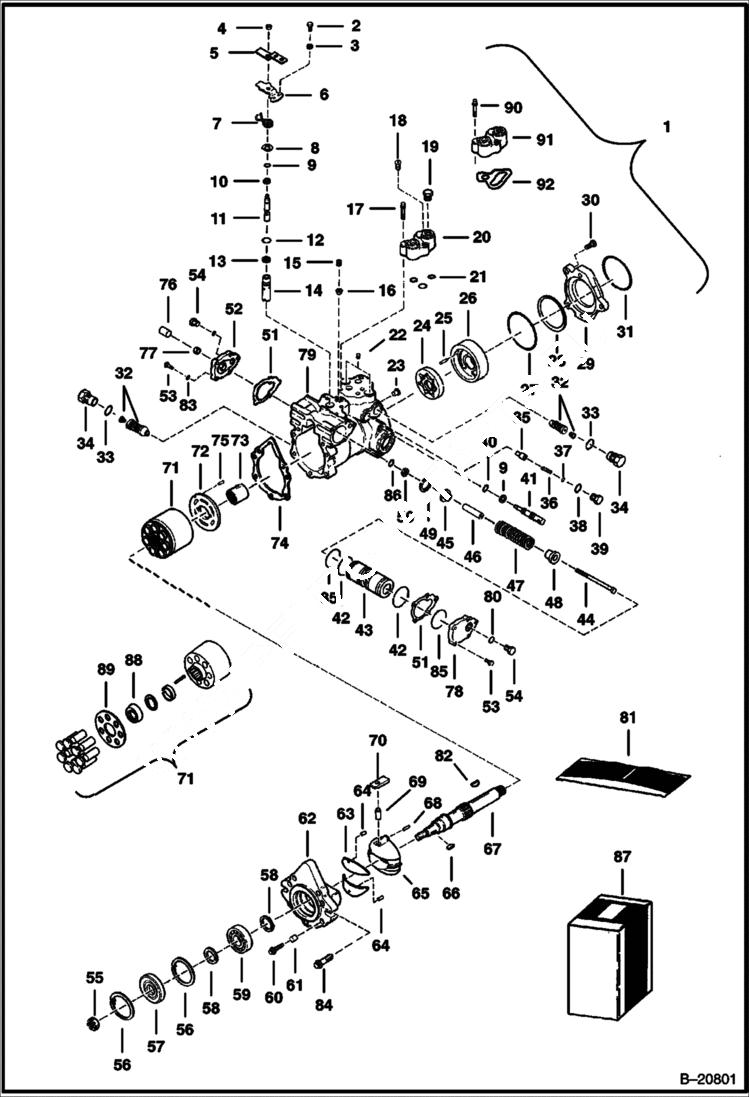 Схема запчастей Bobcat Articulated Loaders - HYDROSTATIC PUMP (Sundstrand) HYDROSTATIC SYSTEM