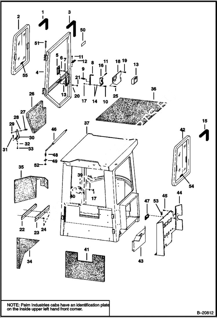 Схема запчастей Bobcat Articulated Loaders - DELUXE CAB (Palm) ACCESSORIES & OPTIONS