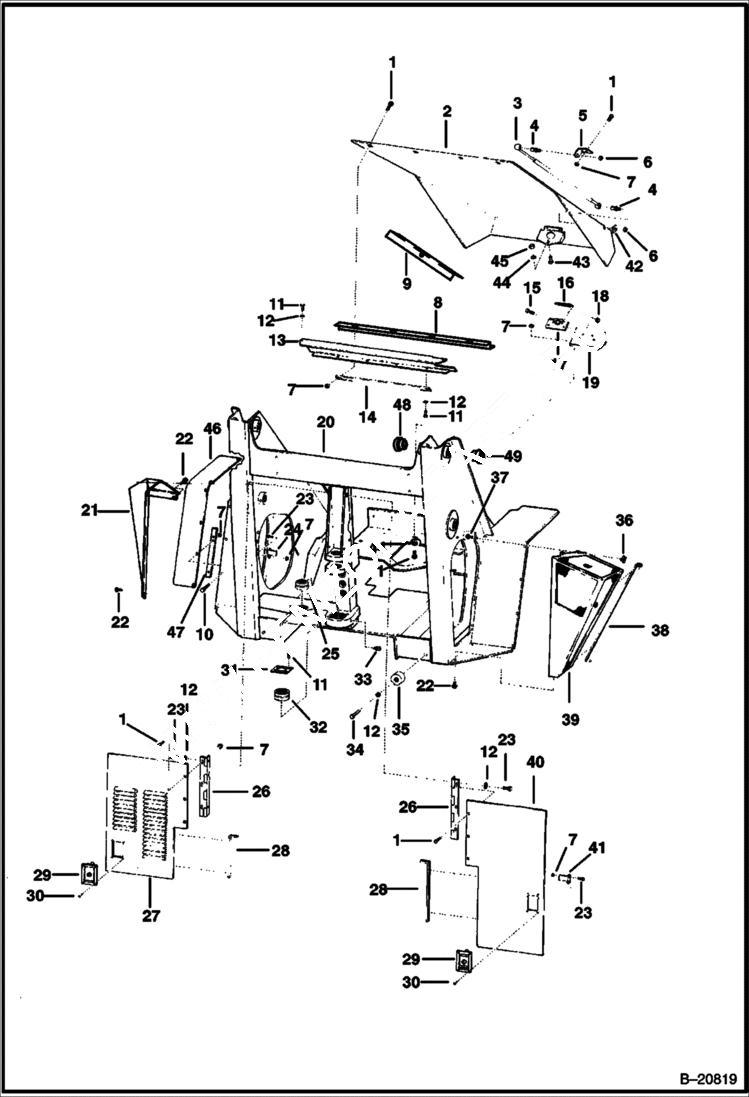 Схема запчастей Bobcat Articulated Loaders - FRONT FRAME MAIN FRAME