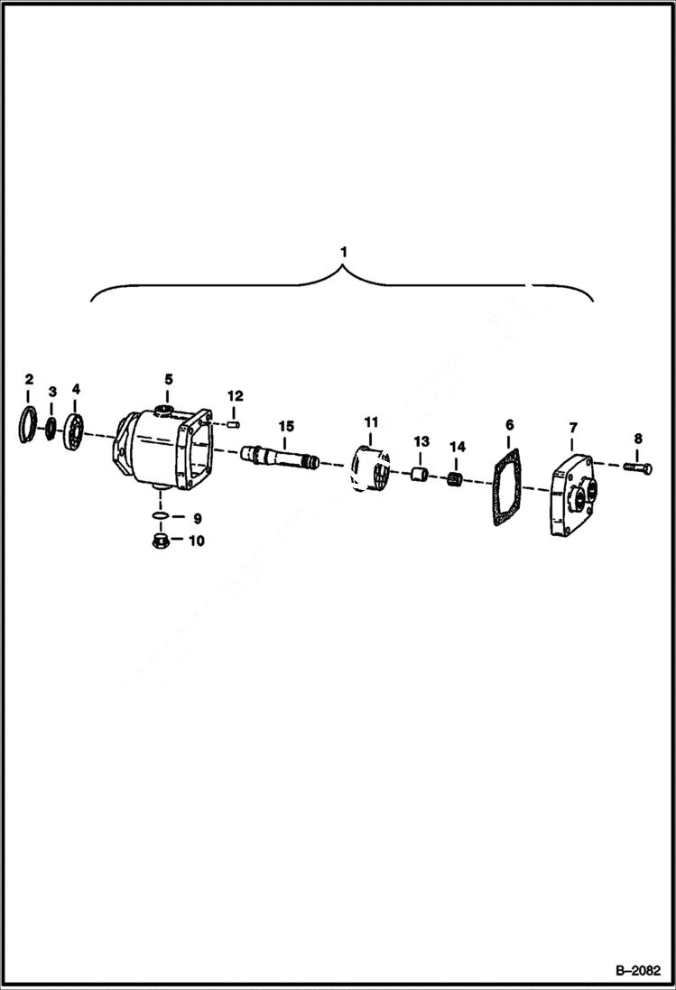 Схема запчастей Bobcat 600s - HYDROSTATIC MOTOR (S/N 1099 & Above) HYDROSTATIC SYSTEM