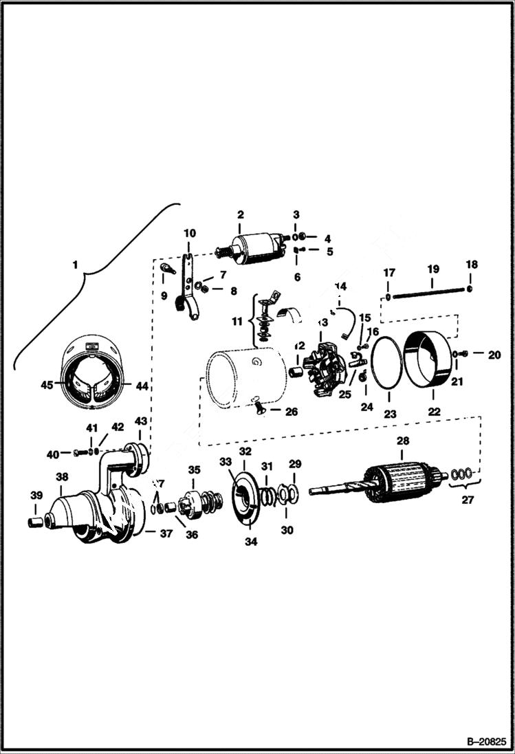 Схема запчастей Bobcat 500s - STARTER (Deutz Diesel, Bosch) ELECTRICAL SYSTEM