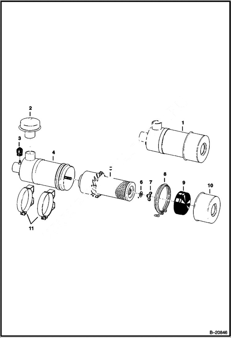 Схема запчастей Bobcat 600s - AIR CLEANER Donaldson POWER UNIT