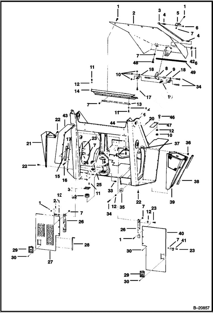 Схема запчастей Bobcat Articulated Loaders - FRONT FRAME MAIN FRAME