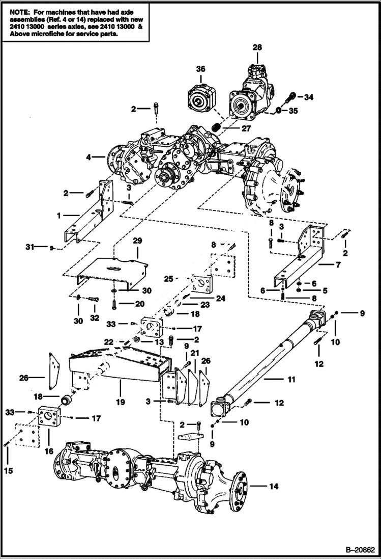 Схема запчастей Bobcat Articulated Loaders - DRIVE SYSTEM DRIVE TRAIN