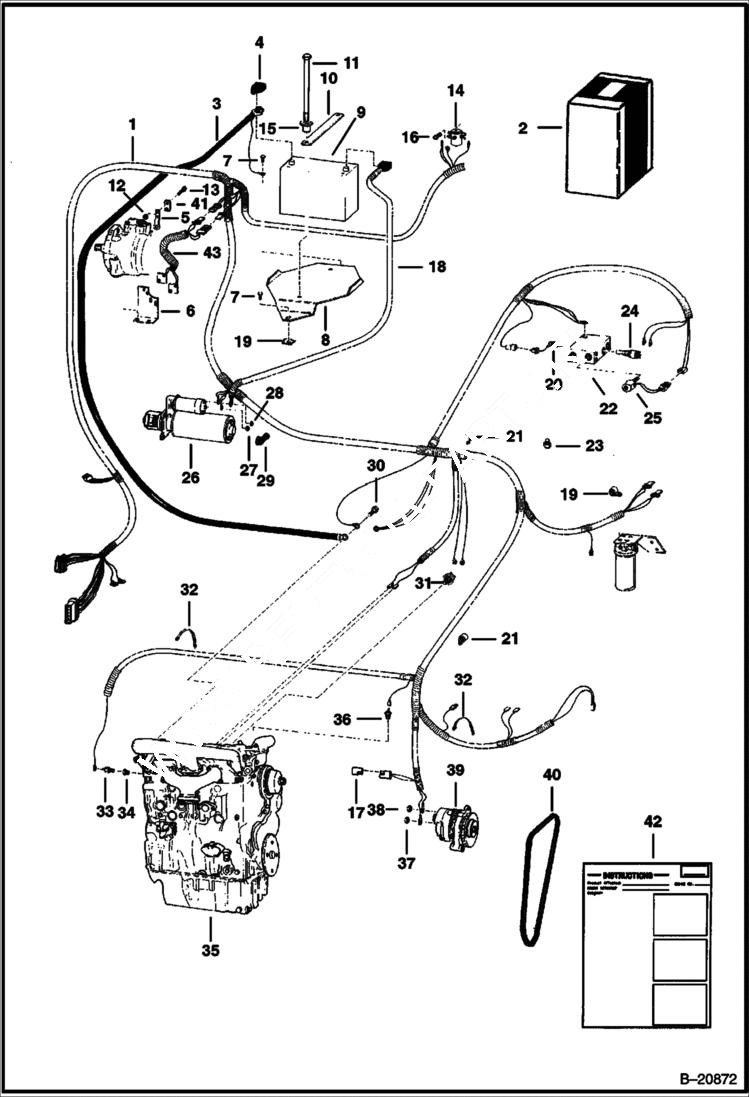 Схема запчастей Bobcat Articulated Loaders - ENGINE ELECTRICAL ELECTRICAL SYSTEM