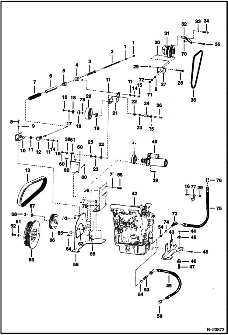 Схема запчастей Bobcat Articulated Loaders - ENGINE & ATTACHING PARTS POWER UNIT