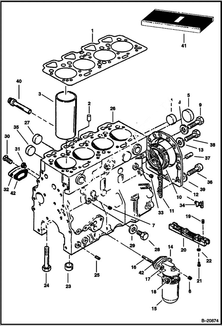 Схема запчастей Bobcat Articulated Loaders - CYLINDER BLOCK POWER UNIT