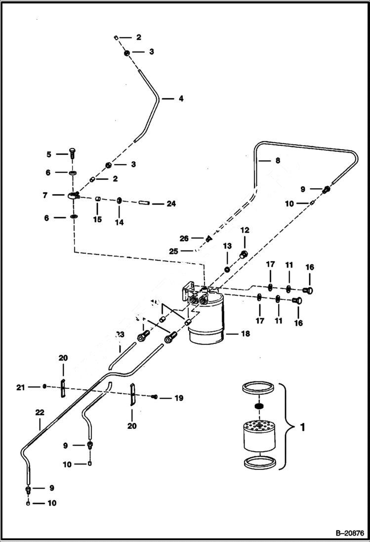 Схема запчастей Bobcat Articulated Loaders - FUEL FILTER POWER UNIT