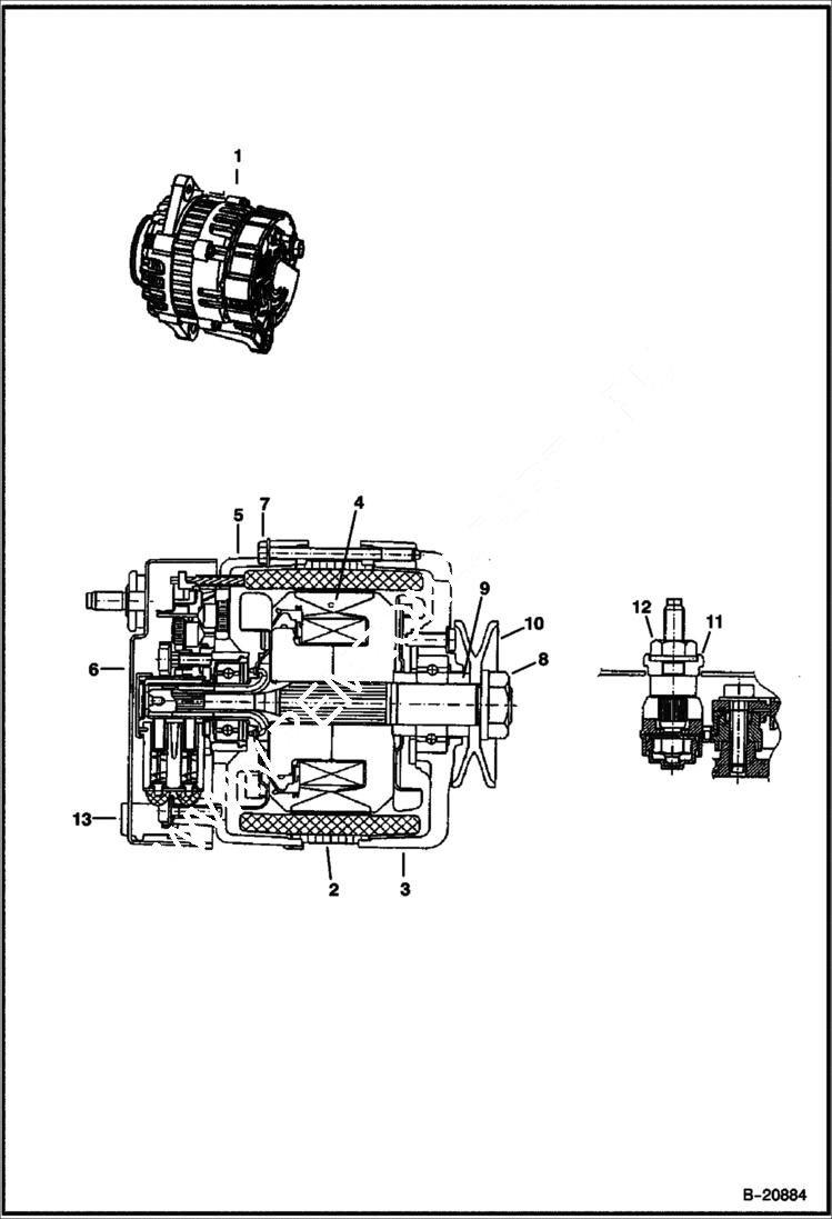 Схема запчастей Bobcat 500s - ALTERNATOR Valeo - 5391 12001 & Abv, 5394 12001 & Abv ELECTRICAL SYSTEM