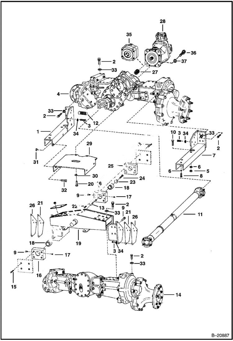 Схема запчастей Bobcat Articulated Loaders - DRIVE SYSTEM DRIVE TRAIN