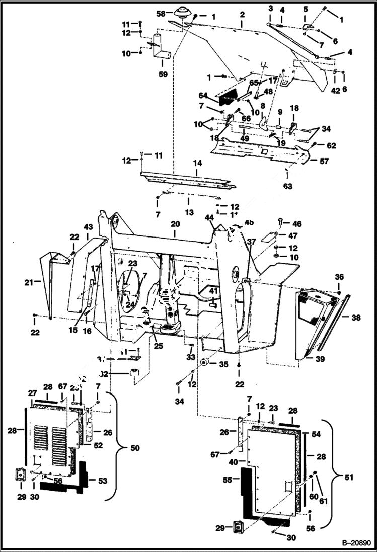 Схема запчастей Bobcat Articulated Loaders - FRONT FRAME MAIN FRAME