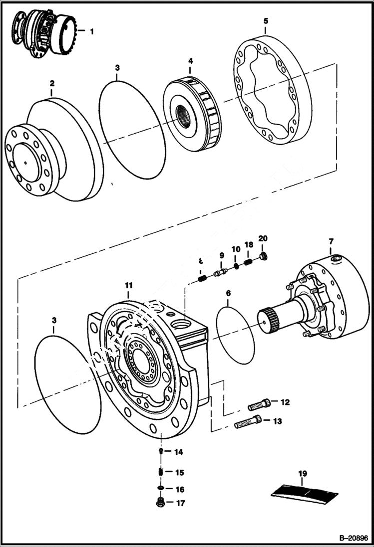 Схема запчастей Bobcat T-Series - HYDROSTATIC MOTOR HYDROSTATIC SYSTEM