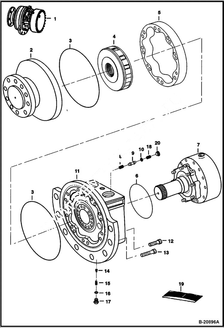 Схема запчастей Bobcat T-Series - HYDROSTATIC MOTOR HYDROSTATIC SYSTEM