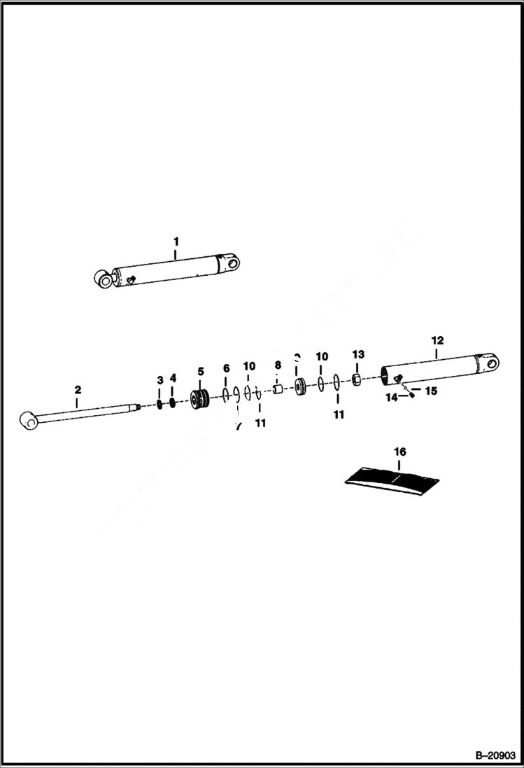 Схема запчастей Bobcat BACKHOE - BACKHOE (Boom & Dipperstick Cylinder) (909) 909 BACKHOE