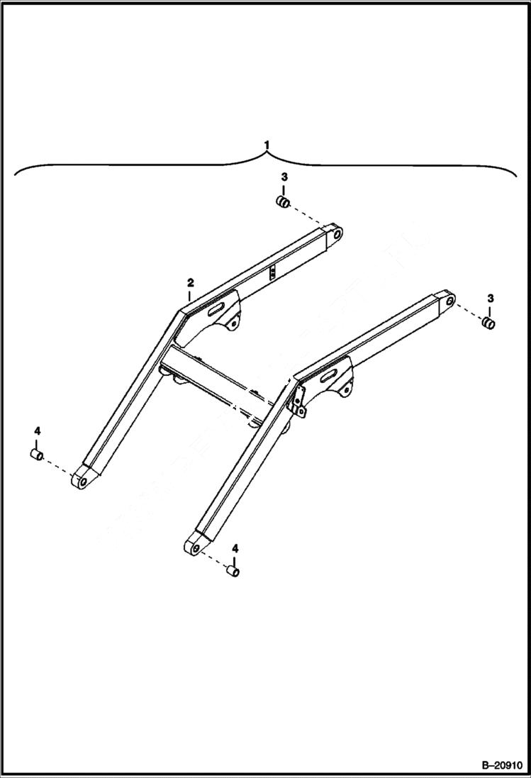 Схема запчастей Bobcat B100 - BOOM MAIN FRAME