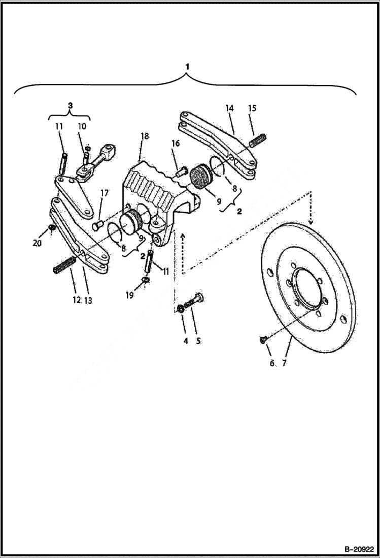 Схема запчастей Bobcat B250 - REAR AXLE B200 AXLES & WHEELS