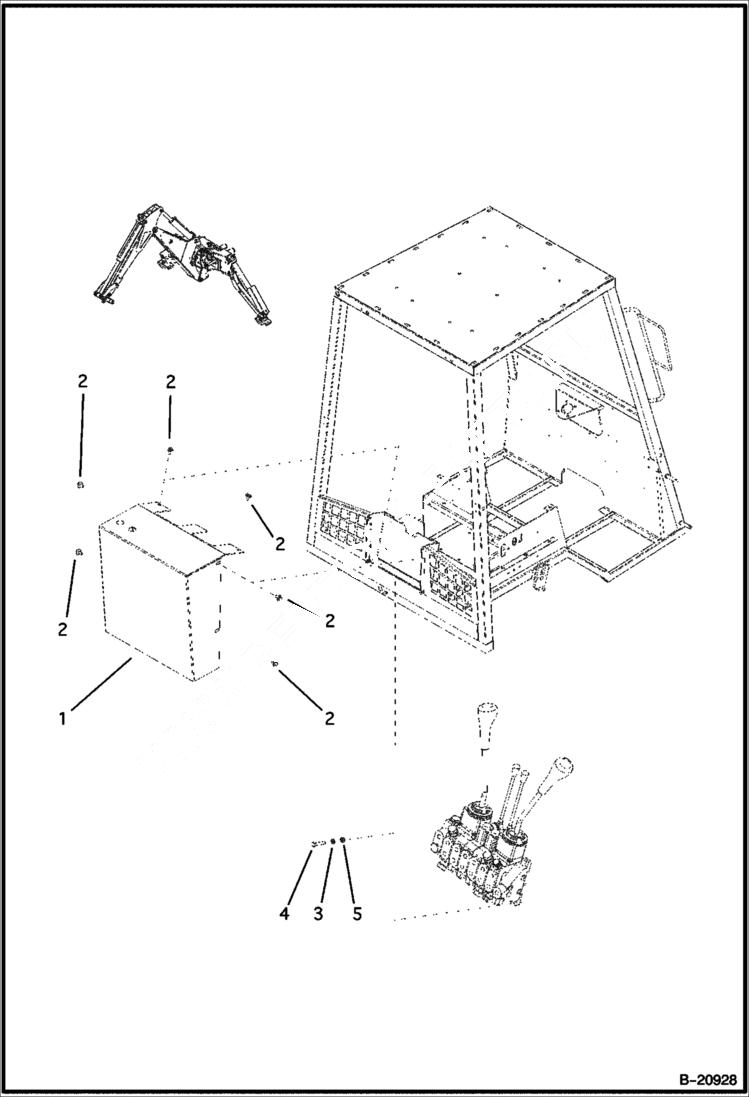 Схема запчастей Bobcat B250 - COVER - VALVES CAB