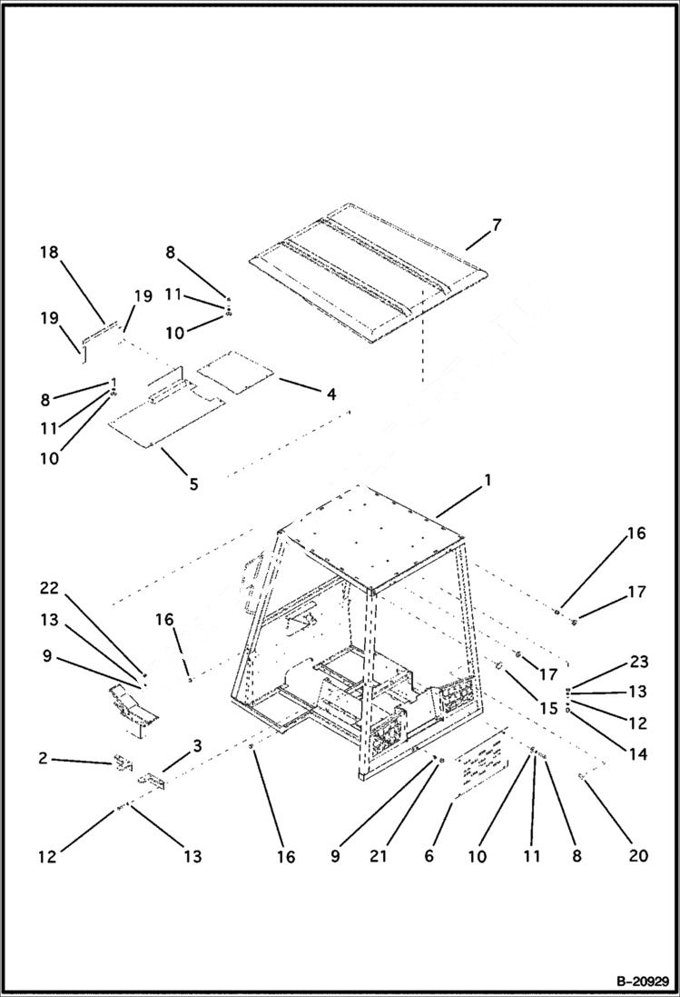 Схема запчастей Bobcat B200 - CANOPY ROPS-FOPS CAB