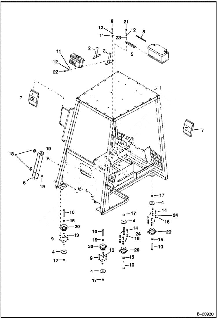 Схема запчастей Bobcat BL275 - CANOPY MOUNTING CAB