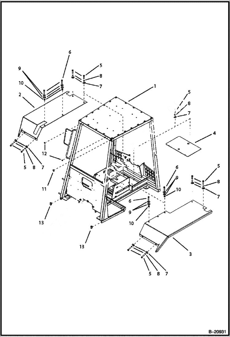 Схема запчастей Bobcat B250 - CANOPY Fender CAB
