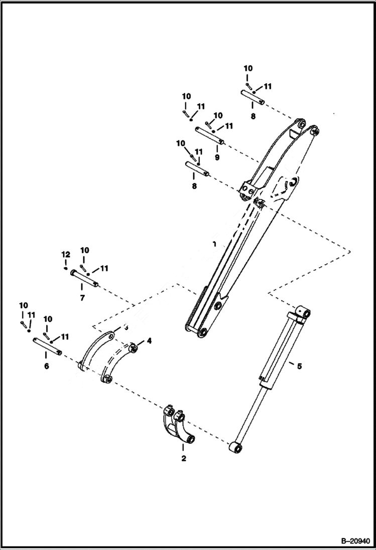 Схема запчастей Bobcat B100 - ARM WORK EQUIPMENT