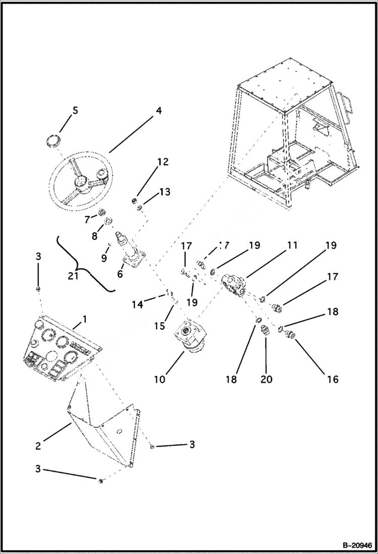 Схема запчастей Bobcat B250 - CONTROLS Steering CONTROLS