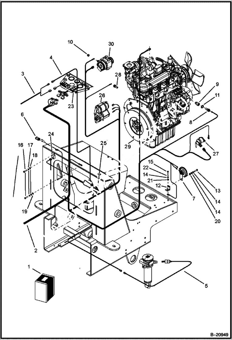 Схема запчастей Bobcat B200 - ELECTRICAL ELECTRICAL SYSTEM