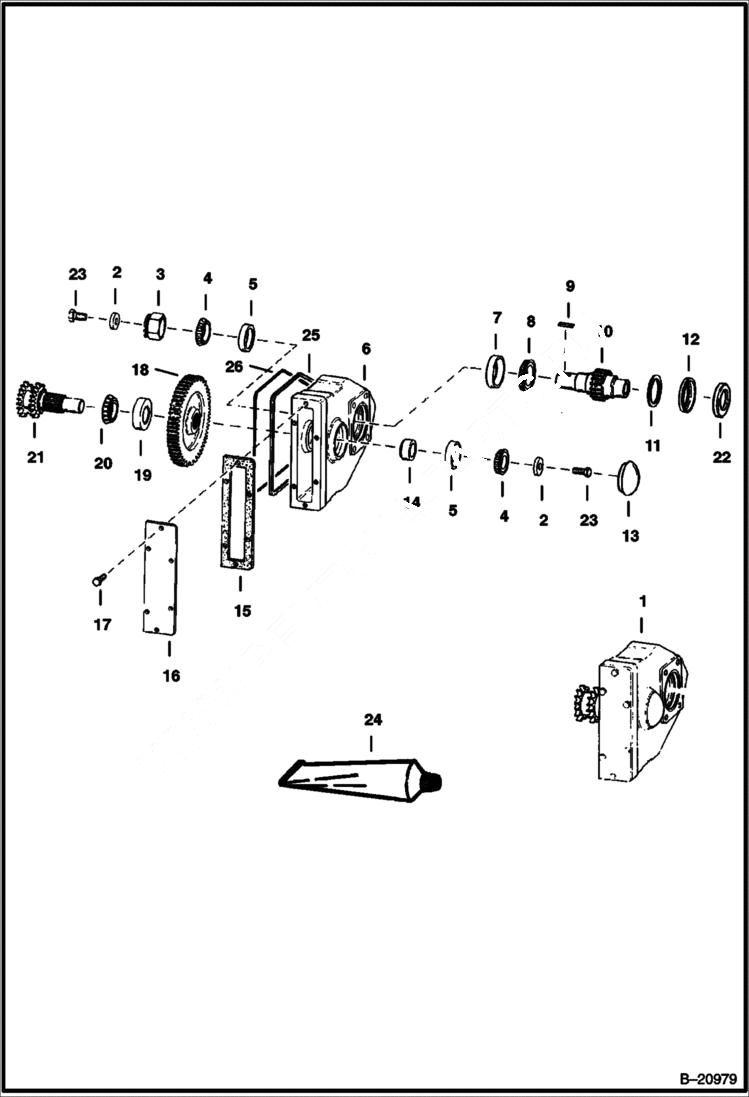 Схема запчастей Bobcat Feller Buncher - GEARCASE DRIVE TRAIN