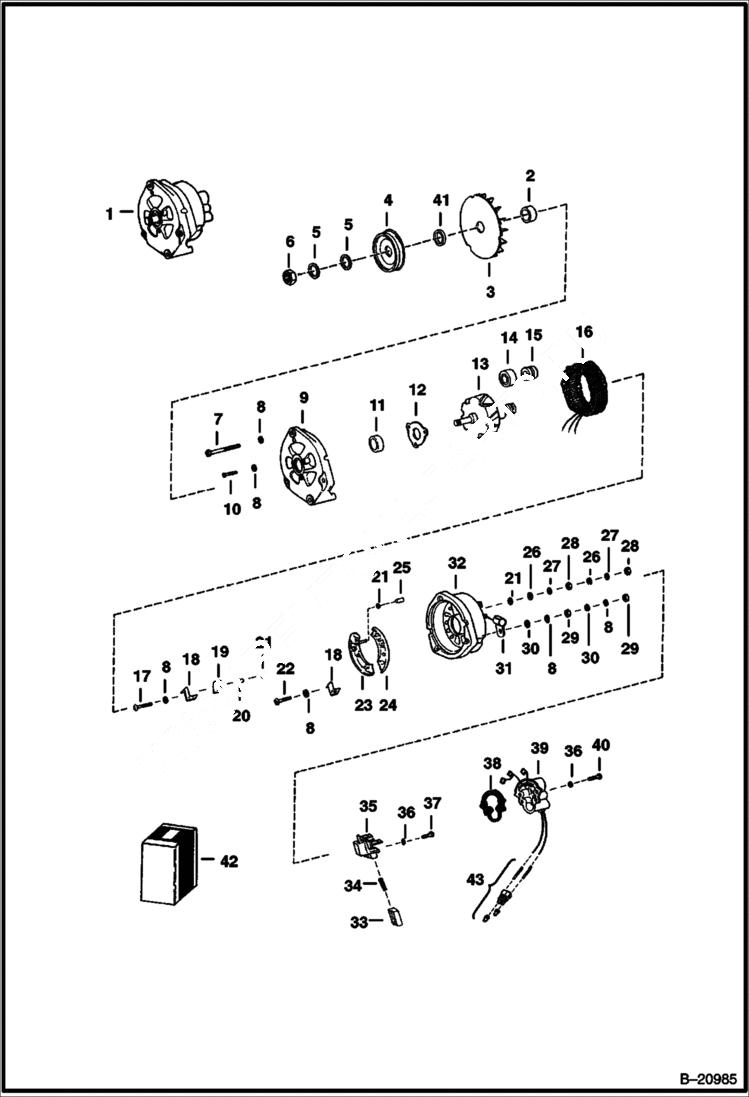 Схема запчастей Bobcat Feller Buncher - ALTERNATOR (Bobcat) ELECTRICAL SYSTEM