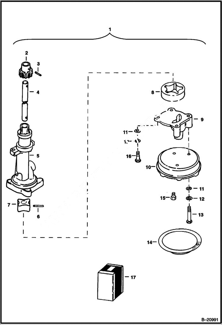 Схема запчастей Bobcat Feller Buncher - OIL PUMP (For Engine Spec. #4JBIPK) POWER UNIT