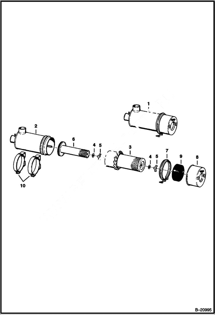 Схема запчастей Bobcat Feller Buncher - AIR CLEANER POWER UNIT